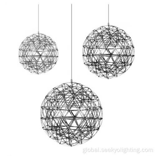 Nordic Ceiling Lights Chrome Firework LED Chandelier Spark Ball Pendant Lamp Manufactory